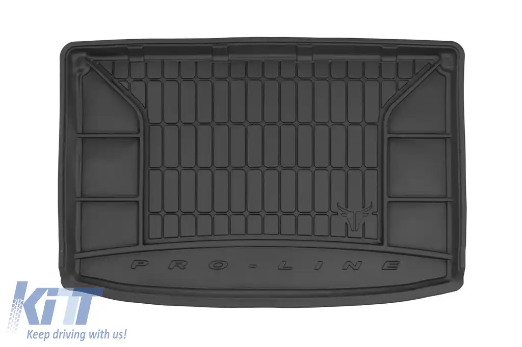 Covoraș de portbagaj din cauciuc Frogum ProLine potrivit pentru Ford EcoSport după 2017, cu podeaua portbagajului în poziția superioară, cu roată de rezervă standard