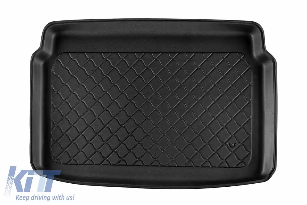 Covoraș de portbagaj din polietilenă Petex, potrivit pentru Ford EcoSport după 2018, cu podeaua portbagajului în poziția superioară, negru