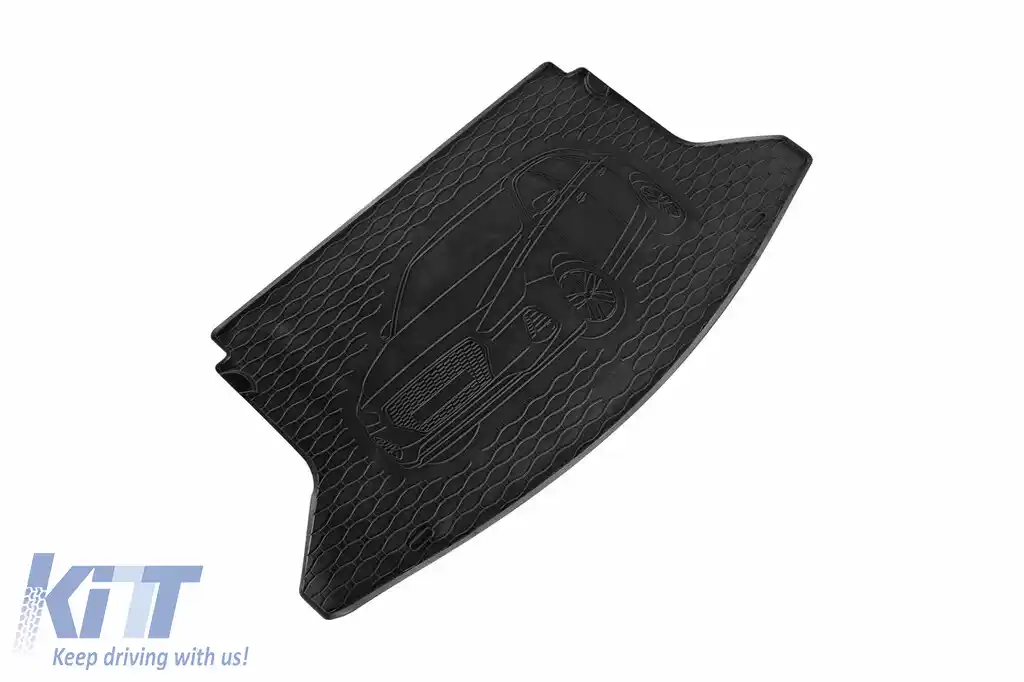 Covoraș din cauciuc pentru portbagaj de la Rigum, potrivit pentru Hyundai i30 hatchback după 2017, cu logo-ul siluetei vehiculului, negru-image-6227337