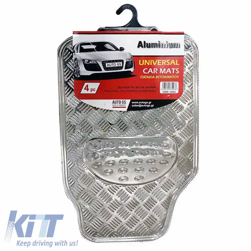 Covorașe Auto Universale Aluminiu Argintiu 4 Pcs-image-6291254