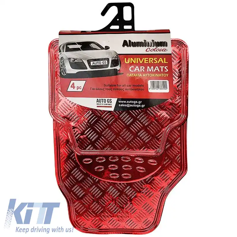Covorașe auto universale din aluminiu roșu 4 buc.-image-6295771