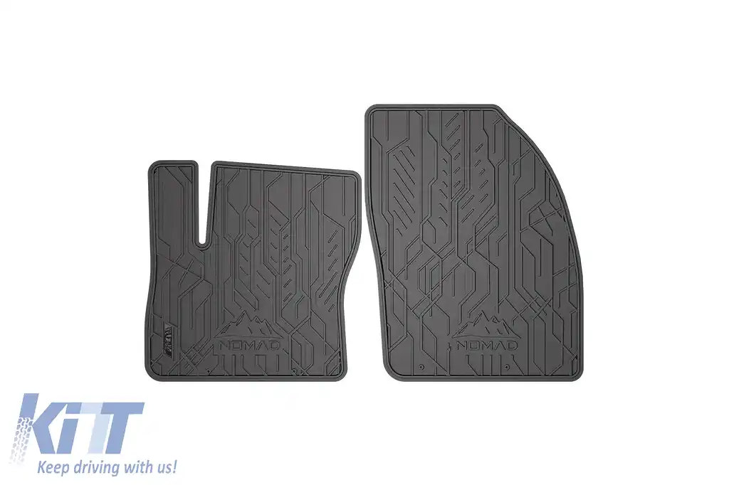 Covorașe de cauciuc frontale specifice, potrivite pentru Ford C-Max 2010-2019, set de 2 piese, culoare neagră din seria Frogum NOMAD-image-6256369