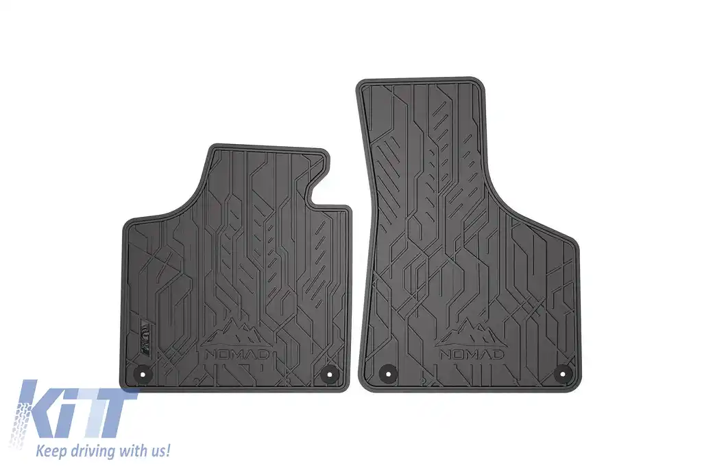 Covorașe de cauciuc frontale specifice, potrivite pentru Audi A3, Sportback, RS3 8P 2003-2013, set de 2 piese, culoare neagră-image-6256584
