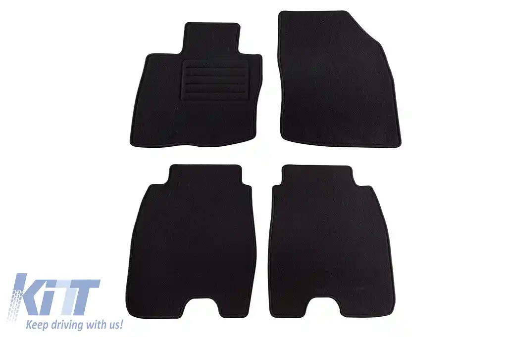 Covorașe de podea din carpetă cu două straturi, potrivite pentru Honda Civic 2006-2012, 5 uși, cu covorașe mari pentru spate, set de 4 bucăți, negre.