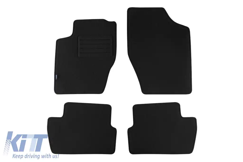 Covorașe de podea din mochetă cu două straturi, potrivite pentru Peugeot 307 hatchback, break 2001-2007, set de 4 bucăți, negru