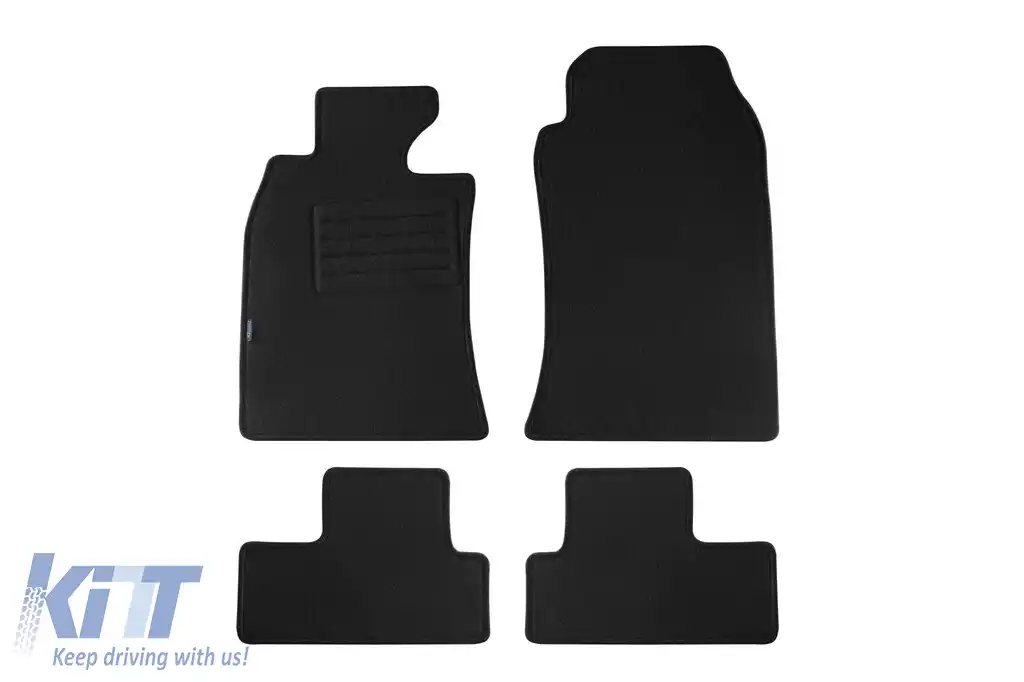 Covorașe de podea din mochetă cu două straturi, potrivite pentru Mini One, Cooper 2001-2006, din țesătură Rex de la Petex, set de 4 bucăți, negru