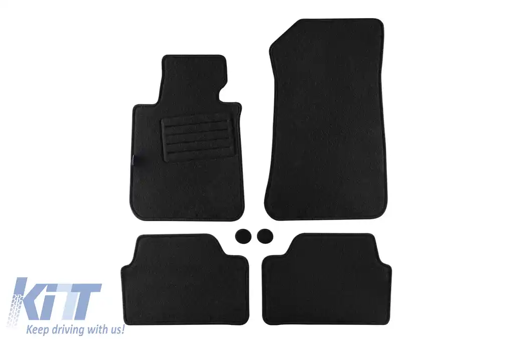 Covorașe de podea din mochetă cu două straturi, potrivite pentru BMW 1 series E87 2004-2011, set de 4 bucăți, negre