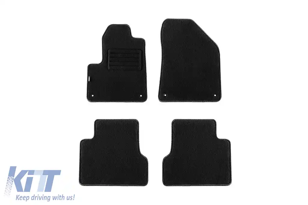 Covorașe de podea din mochetă cu două straturi, potrivite pentru Jeep Cherokee KL după 2014, set de 4 bucăți, negre