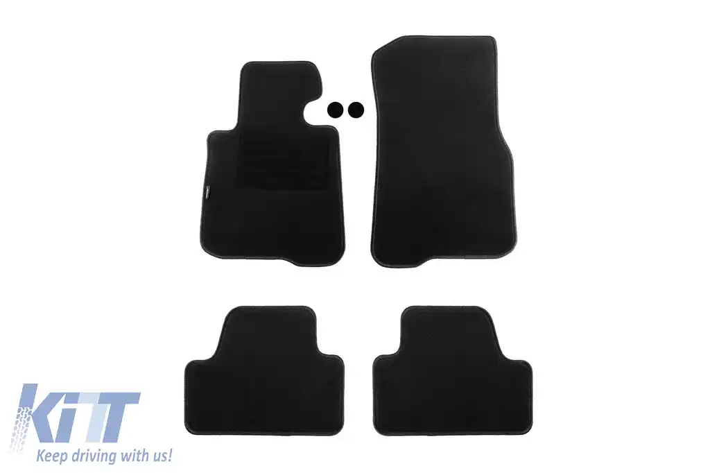 Covorașe de podea din mochetă cu două straturi, potrivite pentru BMW seria 4 F33 cabrio după 2014, set de 4 bucăți, negru