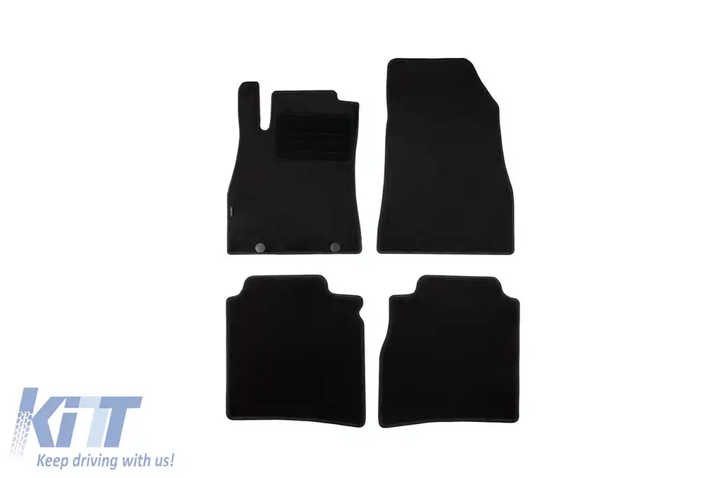 Covorașe de podea din mochetă cu două straturi, potrivite pentru Nissan Pulsar după 2014, din țesătură Rex, set de 4 bucăți, negre