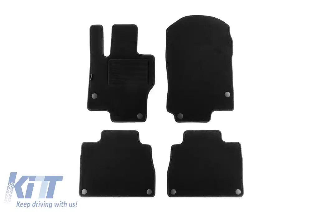 Covorașe de podea din mochetă cu două straturi, potrivite pentru Mercedes GLE W167 după 2019, GLE W167 hibrid după 2020, 5-7 locuri, set de 4 bucăți, negru