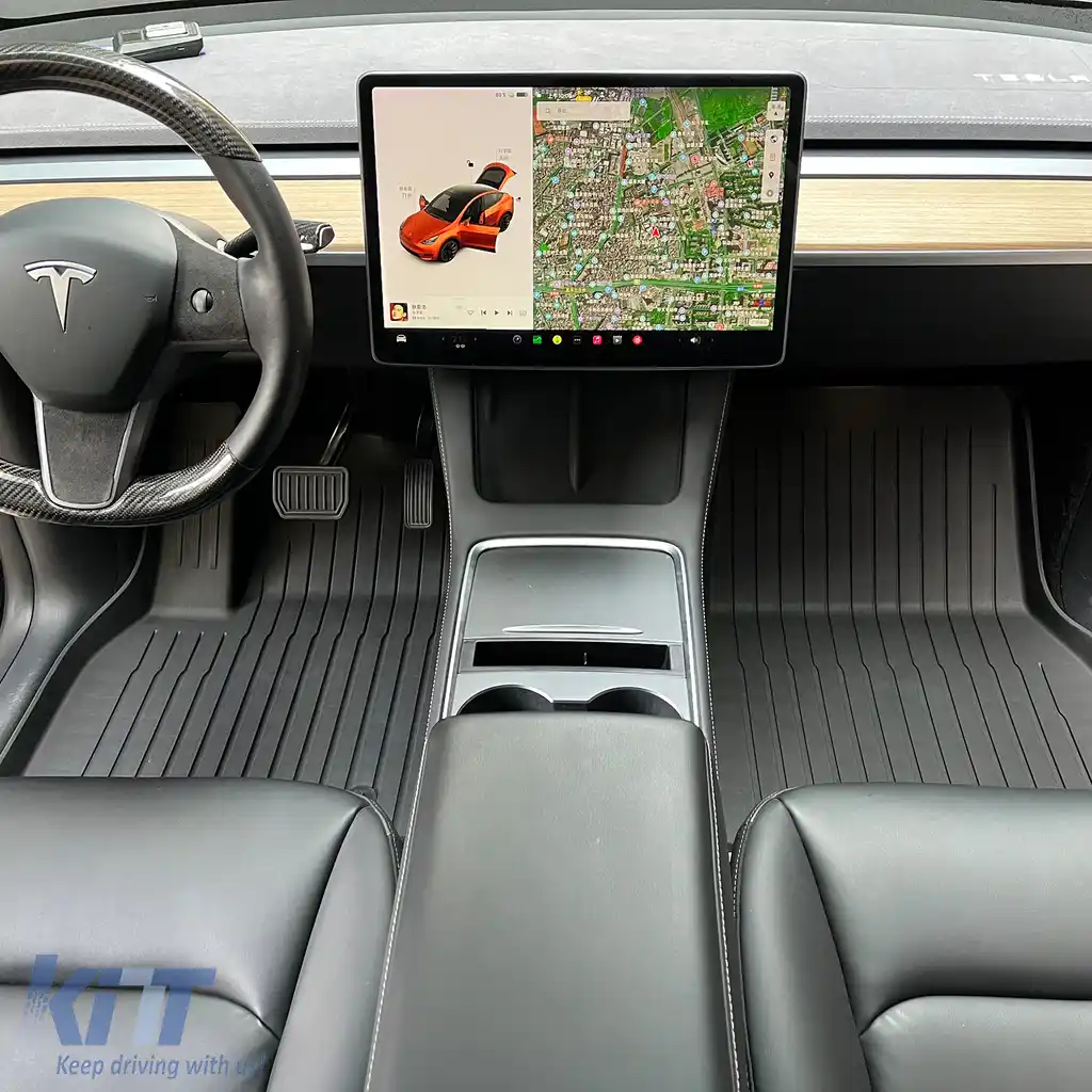 Covorase 3D Negre PREMIUM LINE potrivite pentru Tesla Model Y din 2019-image-6204802