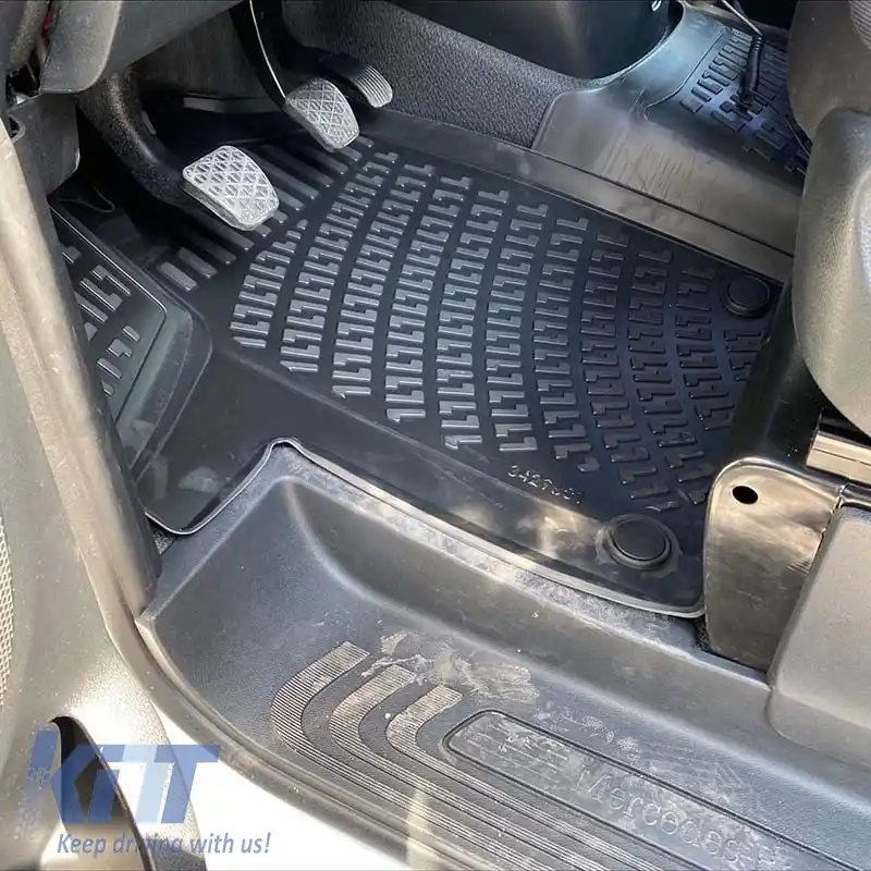 Covorase auto 3D din cauciuc TPE potrivite pentru Mercedes Vito W447 2014- RL117500 /Viano 2014- Rizline 3 bucăți negre-image-6291963