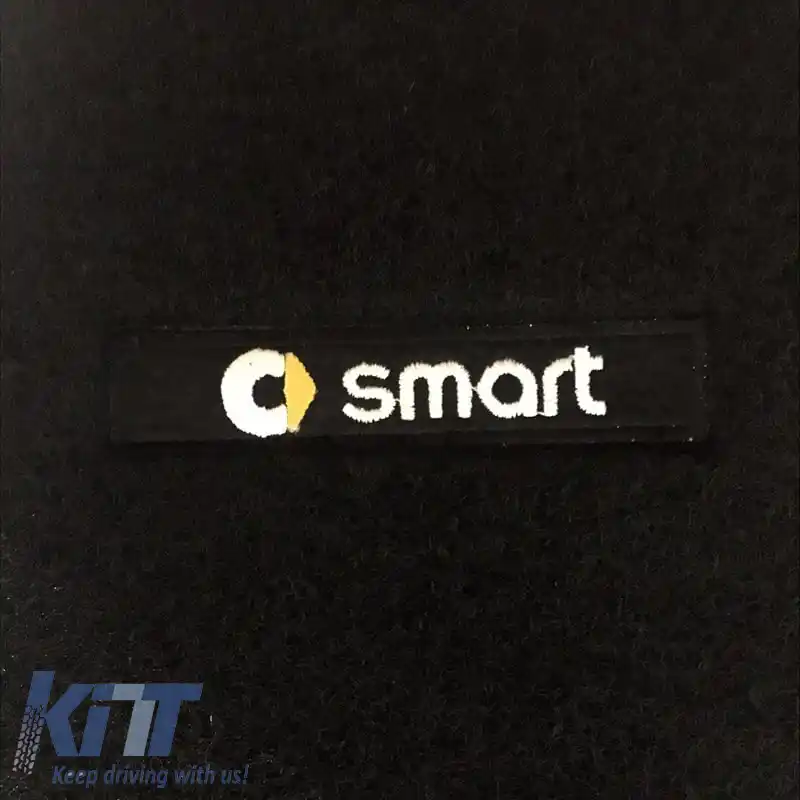 Covorase auto potrivite pentru Smart W453 2014+ cu un emblemă neagră, 2 bucăți-image-6302617