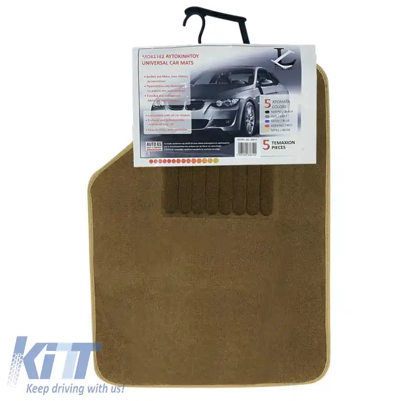 Covorase auto universale de lux bej 5 bucăți-image-6291315