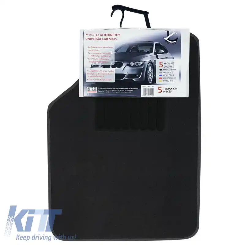 Covorase auto universale de lux negre 5 bucăți-image-6291304