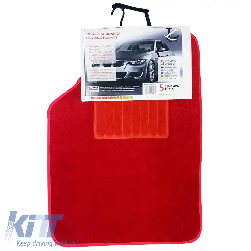 Covorase Auto Universale Luxoase Roșii 5 Buc.-image-6291289