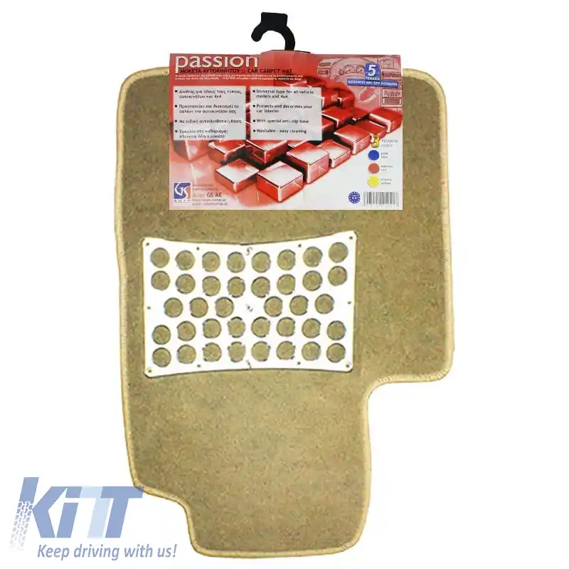 Covorase auto universale Passion Beige 5 buc.-image-6291263