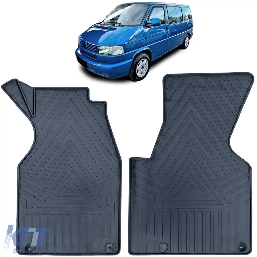image-52-Covorase de cauciuc premium negre, potrivite pentru VW T4 Bus Transporter Caravelle 1990-2003