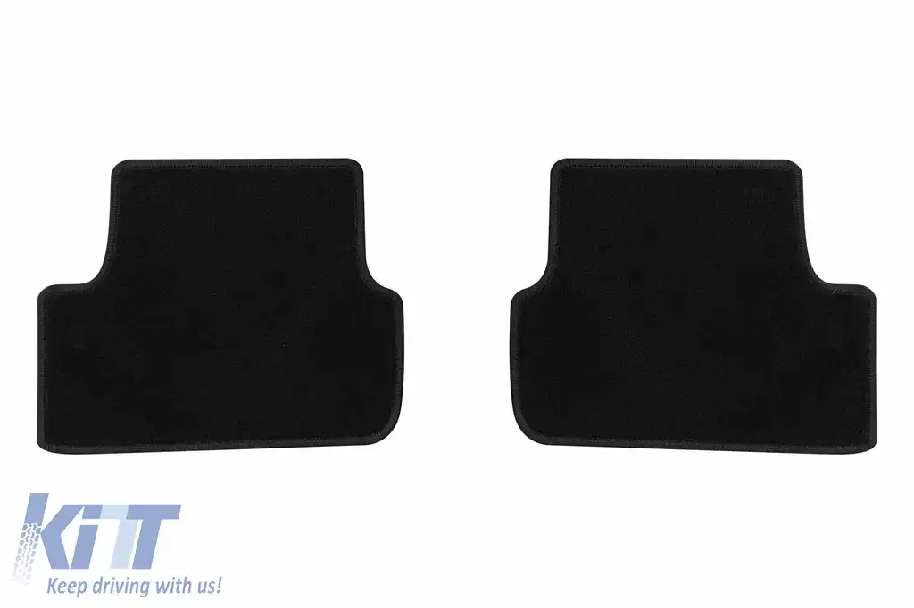 Covorase de podea din două straturi, potrivite pentru Seat Arona, Ibiza după 2017, din țesătură Rex, set de 4 bucăți, negru-image-6240782