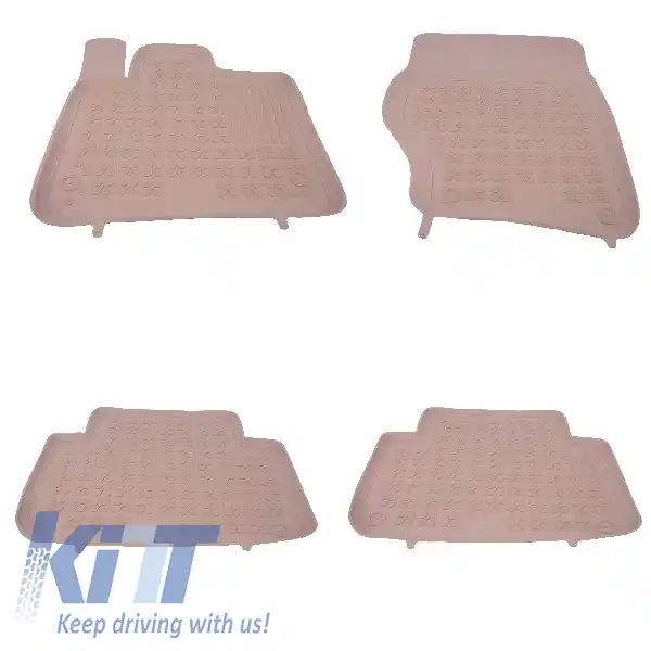 Covorase Presuri Auto din Cauciuc Crem compatibil cu Audi Q7 4L (2005-2015)