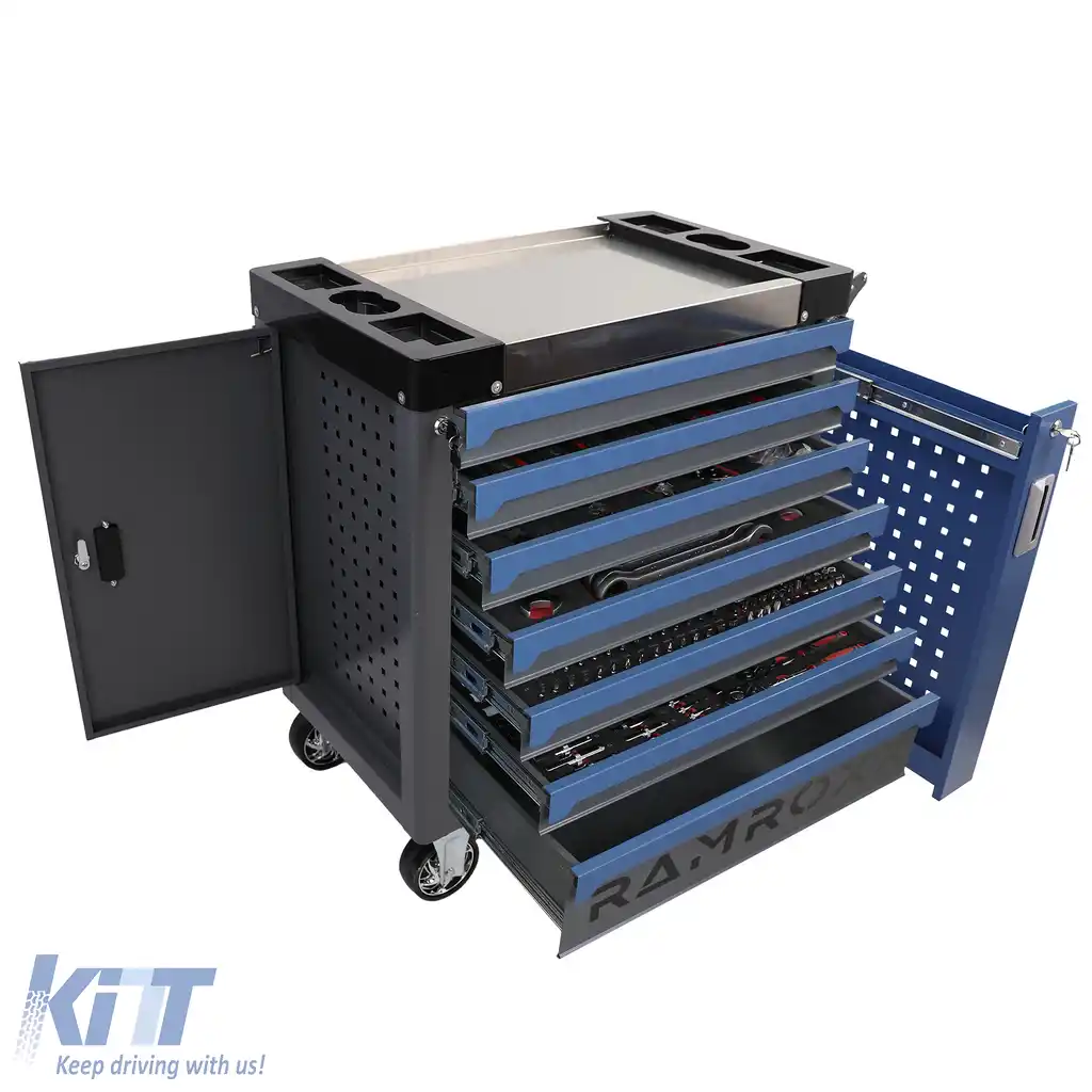 Cărucior de unelte premium, cărucior de atelier multifuncțional complet cu unelte-image-6205443