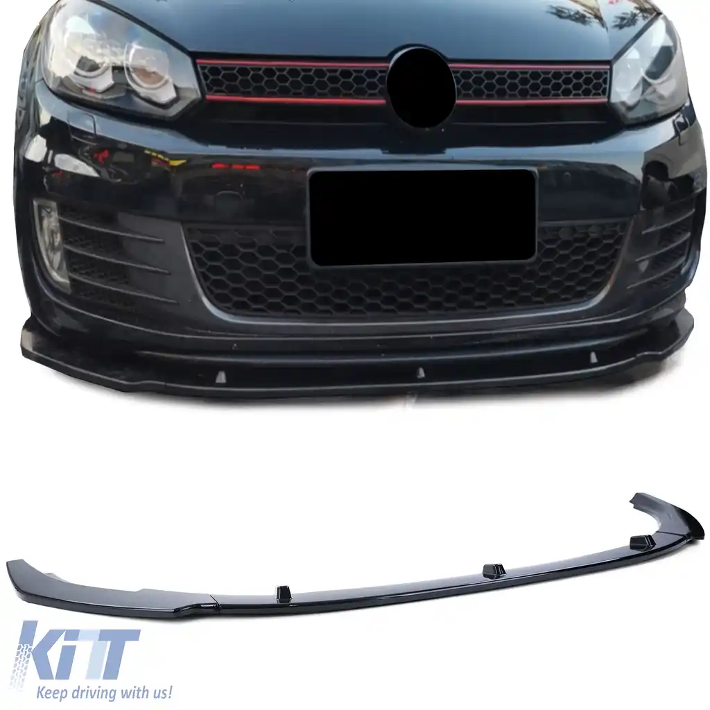 CUP spoiler frontal buza lucios negru, potrivit pentru VW Golf 6 GTI 09-13
