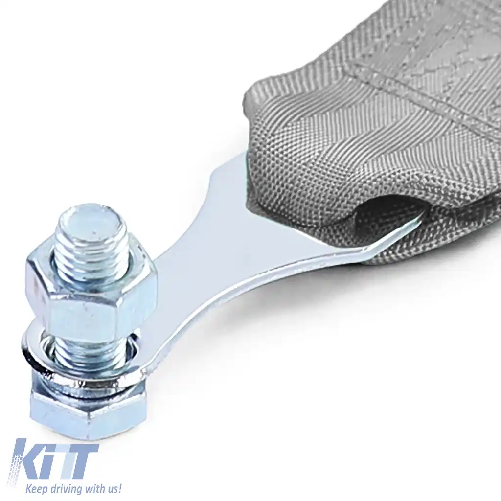 Curea de remorcare motorsport cu cârlig de remorcare, fabricată din material, universală, 26.5cm, gri-image-6194918