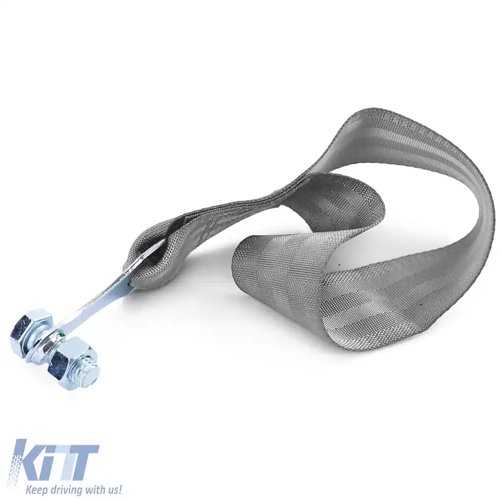 Curea de remorcare motorsport cu cârlig de remorcare, fabricată din material, universală, 26.5cm, gri-image-6194920