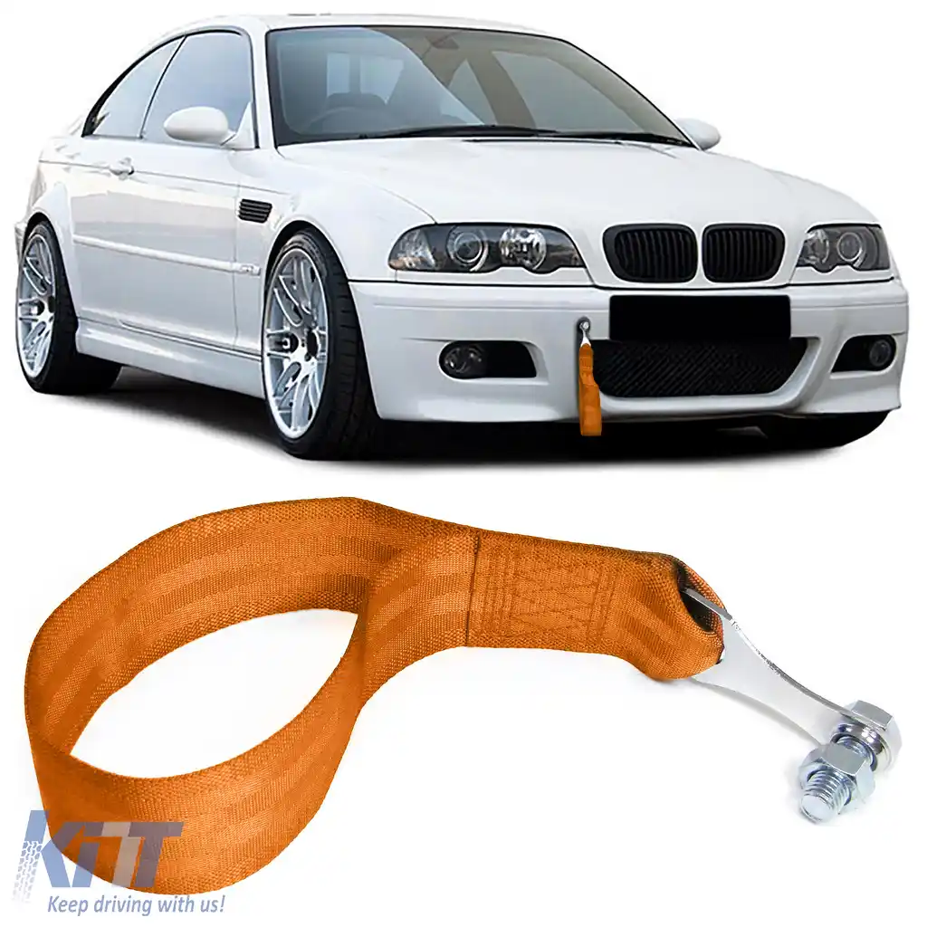 Curea de remorcare motorsport din țesătură universală 26.5cm portocalie