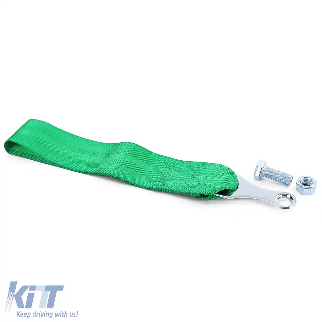 Curea de remorcare pentru curse, realizată din material textil, universală, 26.5cm, verde-image-6197776