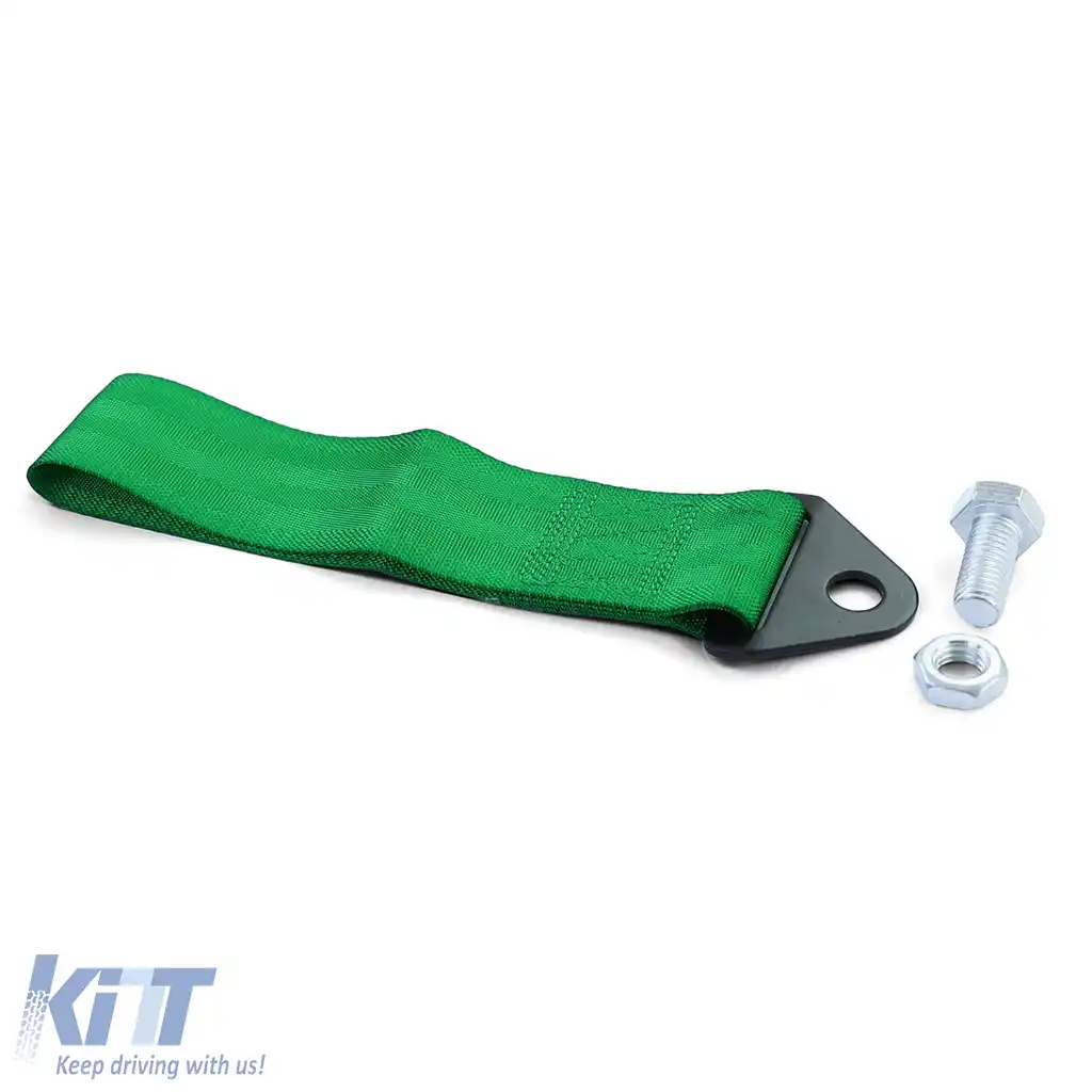 Curea de remorcare pentru curse, realizată din material textil, universală, 21.5cm, verde-image-6199007