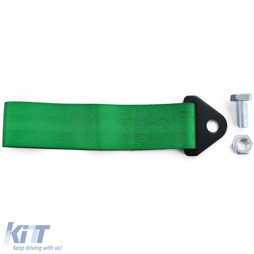 Curea de remorcare pentru curse, realizată din material textil, universală, 21.5cm, verde-image-6199008
