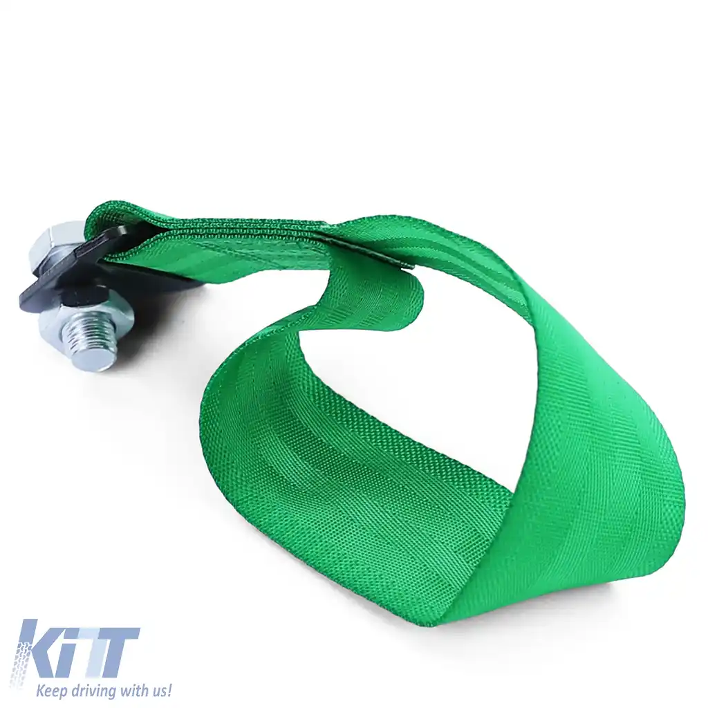 Curea de remorcare pentru curse, realizată din material textil, universală, 21.5cm, verde-image-6199011