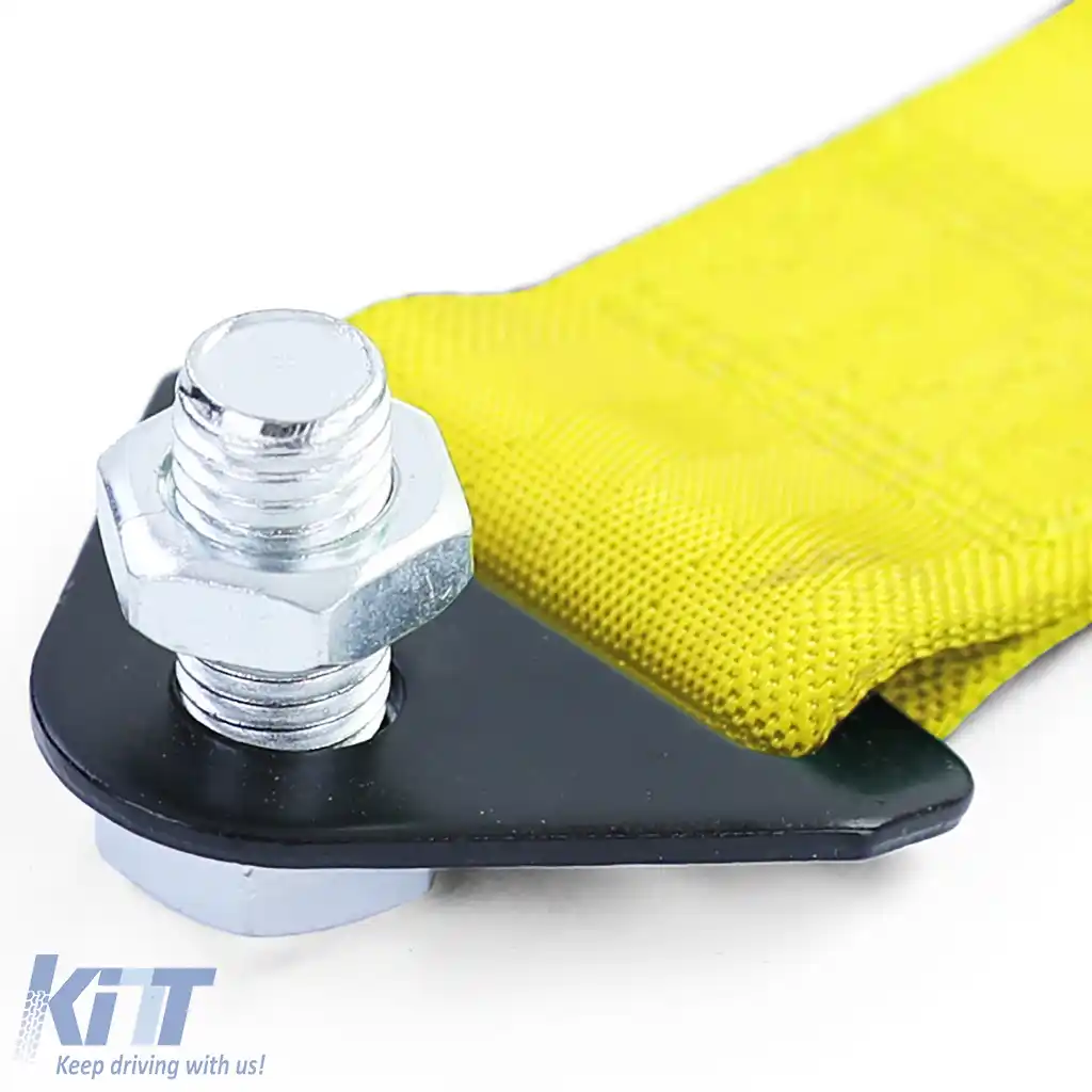 Curea de remorcare pentru curse, realizată din material textil, universală, 21.5cm, galbenă-image-6199693