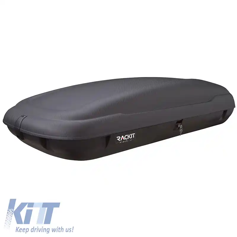 Cutie de acoperiș Rackit 400lt Carbon cu deschidere duală-image-6314558