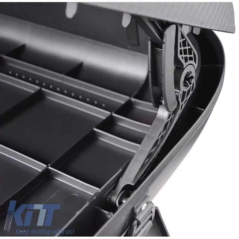 Cutie de acoperiș Rackit 400lt Carbon cu deschidere duală-image-6314564