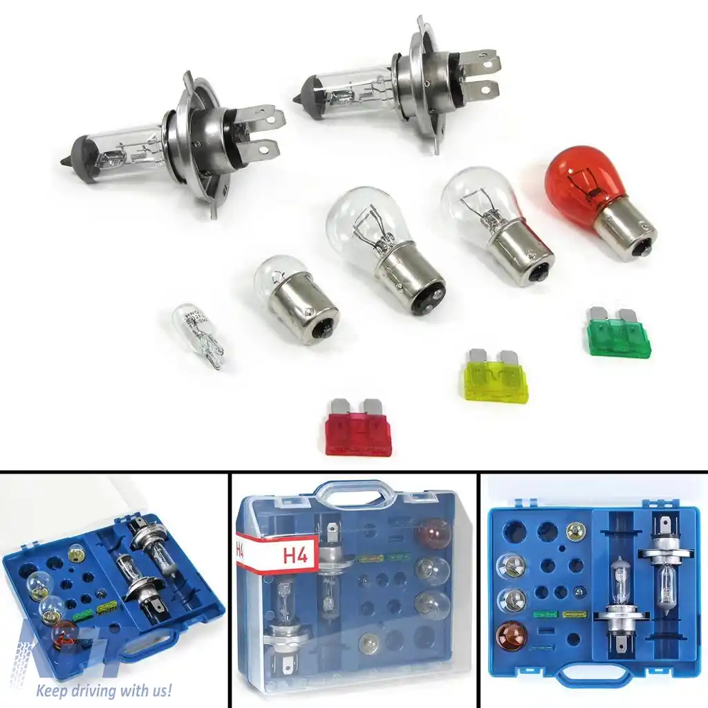 Cutie de becuri de schimb cu siguranțe set de becuri H4 P21 10 piese pentru vehicul auto 12V-image-6197946