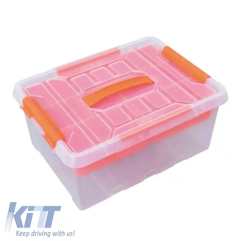 Cutie de depozitare din plastic cu capac transparent 40.4x30.4x25.7cm 22Lt Tactix 320266-image-6310176