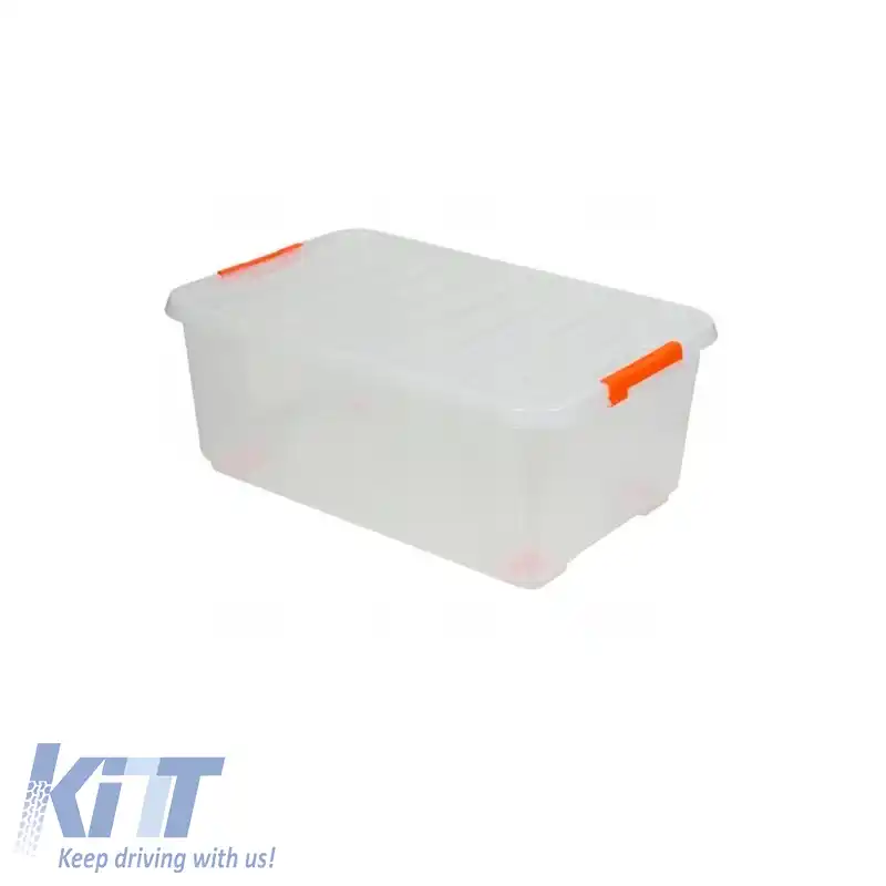 Cutie de depozitare din plastic cu capac transparent 58x37.5x23.5cm 35Lt Tactix 320280-image-6311717