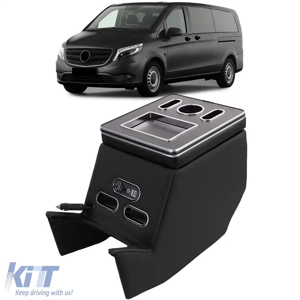 image-52-Cutie de depozitare pentru cotiera centrala neagra, potrivita pentru Mercedes V-Class W447