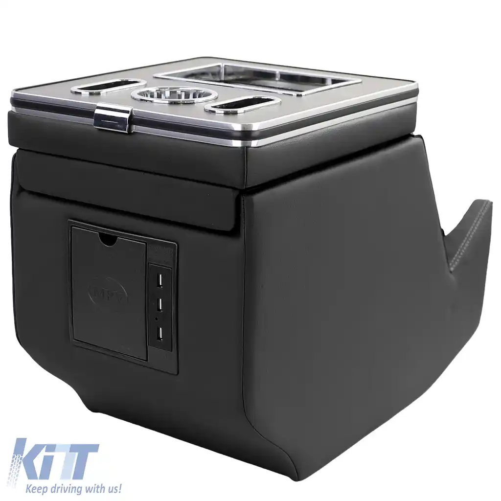 Cutie de depozitare pentru cotiera centrala neagra, potrivita pentru Mercedes V-Class W447-image-6204763