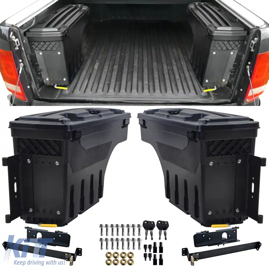 Cutie de depozitare pentru zona de încărcare ABS dreapta+stânga, închizătoare, potrivită pentru VW Amarok din 10