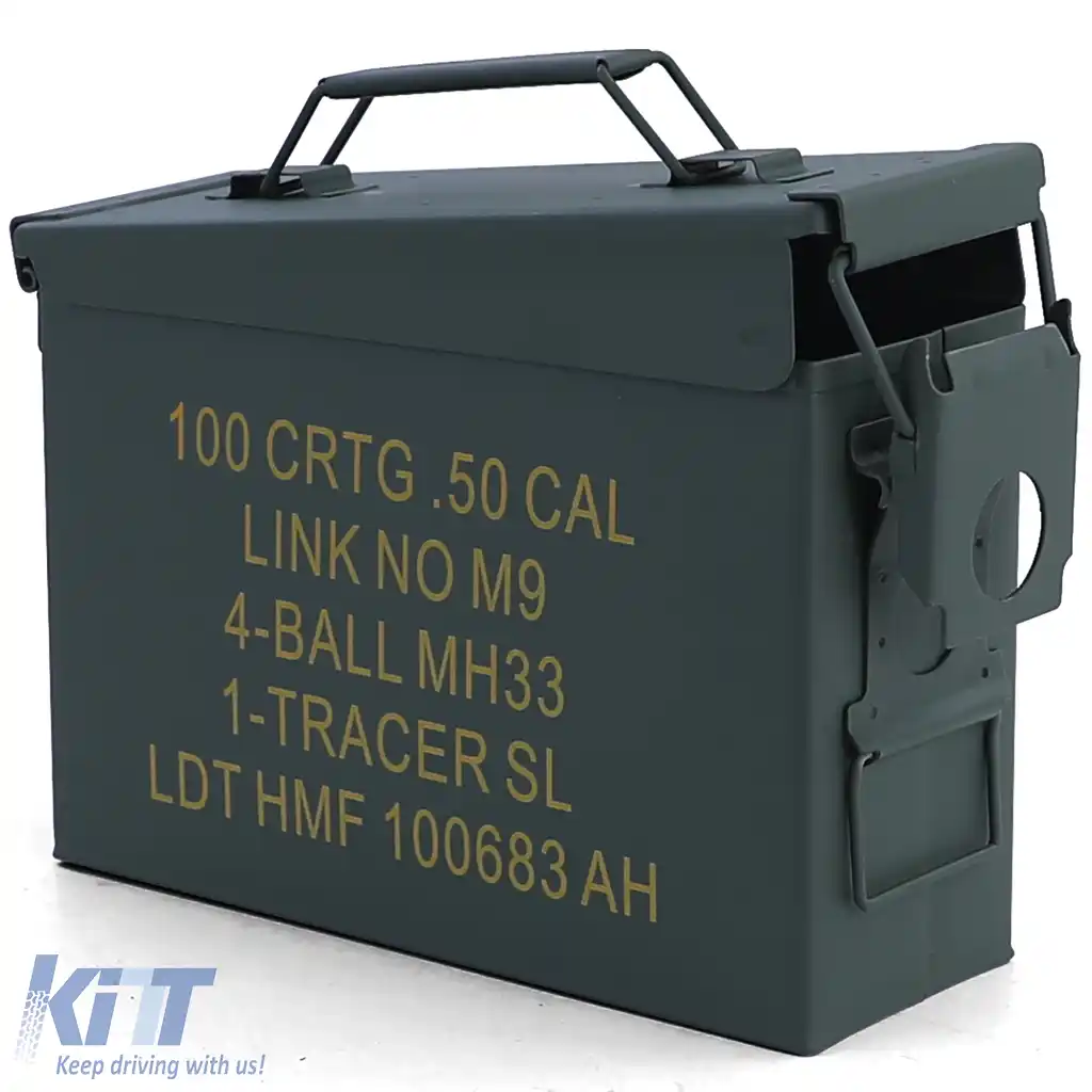 Cutie de muniție Cutie Ammo carcasă metalică transport cutie metalică 275x97x185mm verde-image-6201965