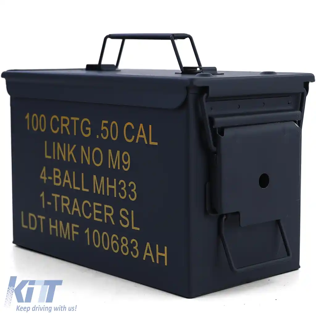 Cutie de muniție Cutie de muniție Cutie metalică Transport Cutie metalică 305x155x190mm neagră
