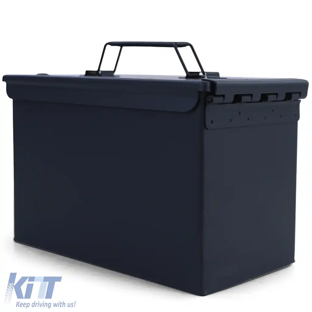 Cutie de muniție Cutie de muniție Cutie metalică Transport Cutie metalică 305x155x190mm neagră-image-6202999