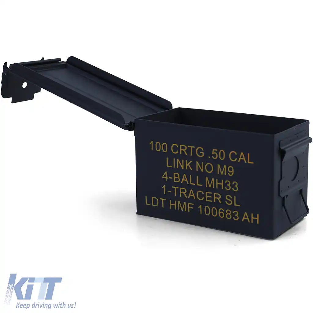 Cutie de muniție Cutie de muniție Cutie metalică Transport Cutie metalică 305x155x190mm neagră-image-6203002