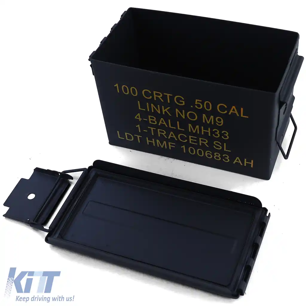 Cutie de muniție Cutie de muniție Cutie metalică Transport Cutie metalică 305x155x190mm neagră-image-6203005