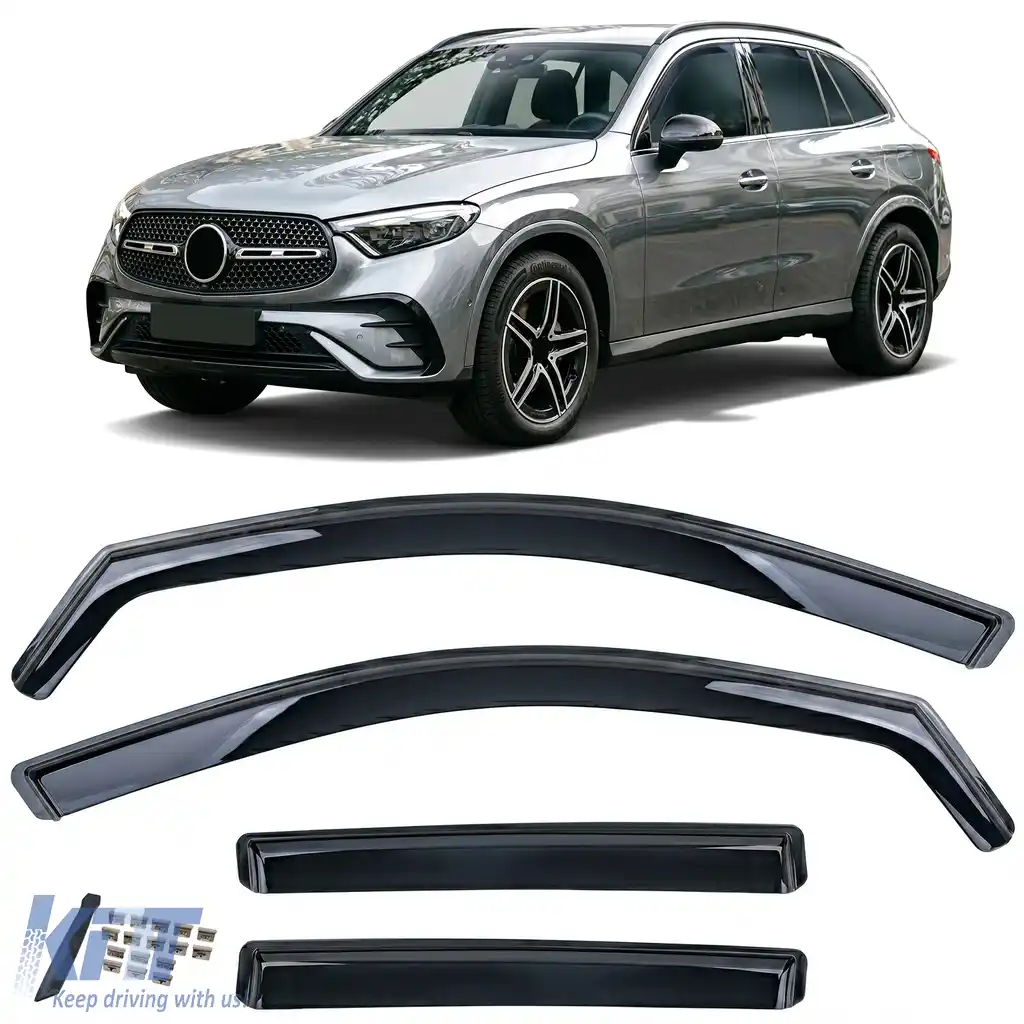 Deflectoare de vânt Deflectoare de ploaie 4-piese Negre, potrivite pentru Mercedes GLC X254 SUV din 2022