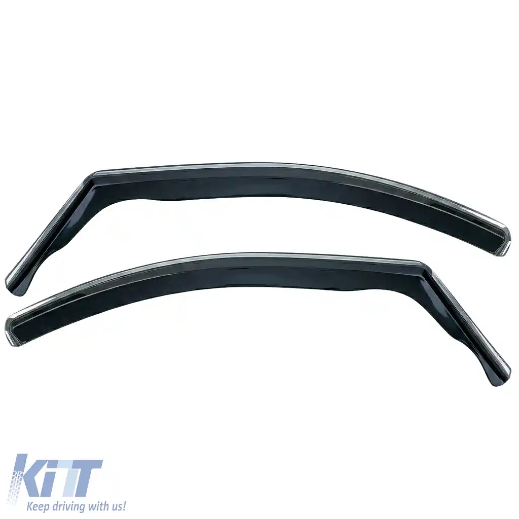 Deflector de vânt, deflector de ploaie, 2 piese, negru fumuriu, potrivit pentru VW Caddy V SB din 2020-image-6258969